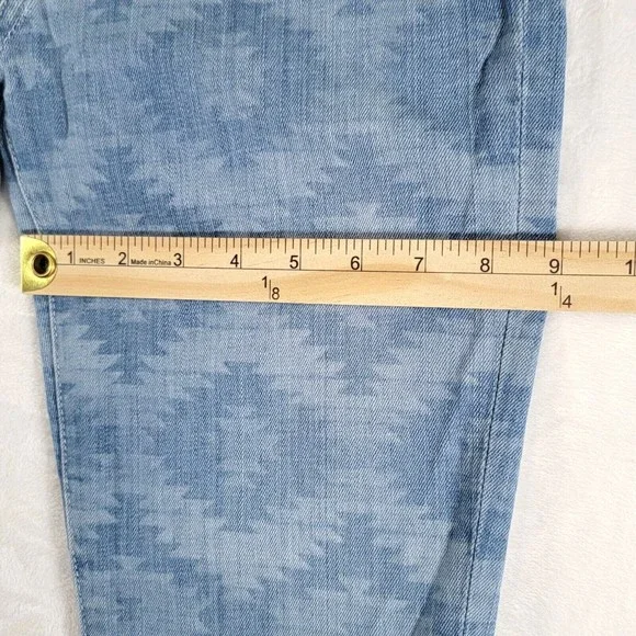 7 For ALL Mankind The Skinny Jeans Size 27 Ancient Pyramid Laser Aztec Print - Picture 13 of 16